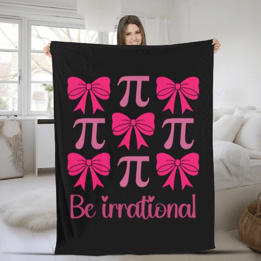 Pi Day 2025 Cutie Pi Coquette Bow Cute MathTeacher Fleece Blankets