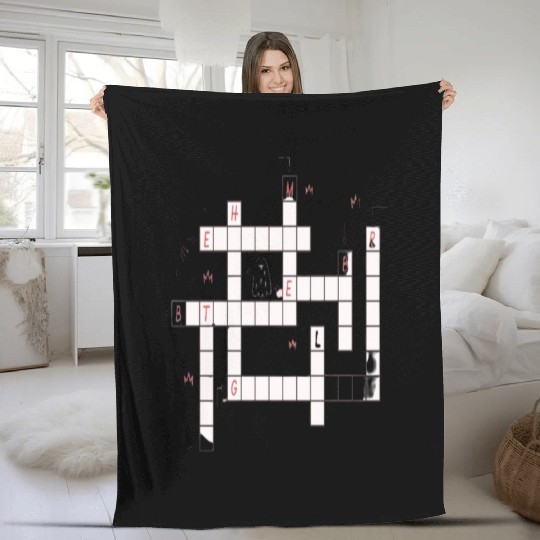 Preppy Crossword Fleece Blankets – Stylish & Fun Word Puzzl