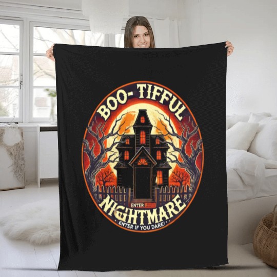 Haunted House Horror - Spooky Halloween Nightmare Fleece Blankets