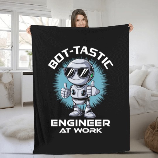 AI Robotics Geek Tech Humor Robot Fleece Blankets