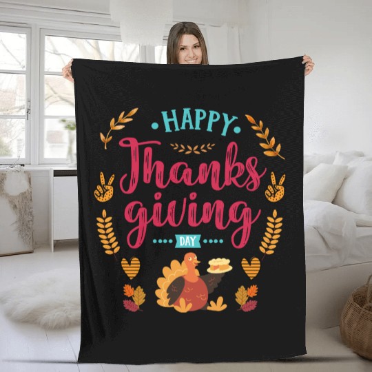 HAPPY THANKS GIVING GARDEN DAY Fleece Blankets