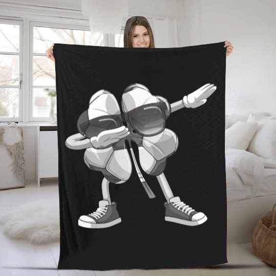Dabbing Soccer Shamrock St Patricks Day Fleece Blankets