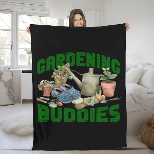 Plant Lover Gardening Besties Fleece Blankets