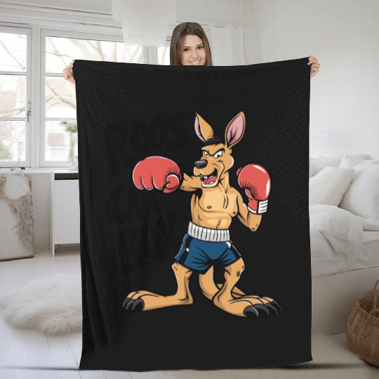 Roos Can Box Kangaroo Boxing Fun for Kangaroo Fleece Blankets