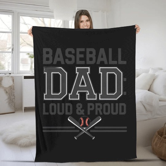 Baseball DAD: Loud and Proud - dad Fleece Blankets baseball