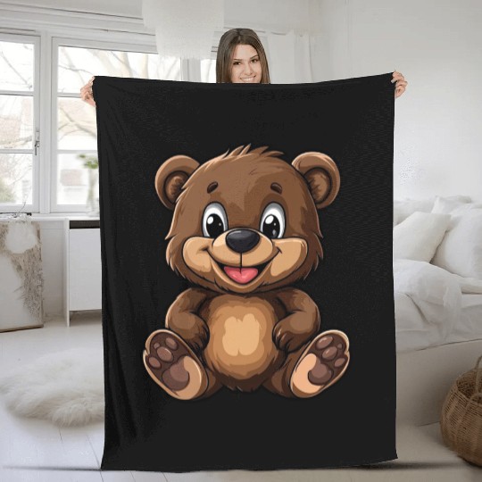 Little brown bear Fleece Blankets