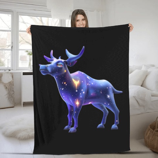 Galaxy Moose Fleece Blankets