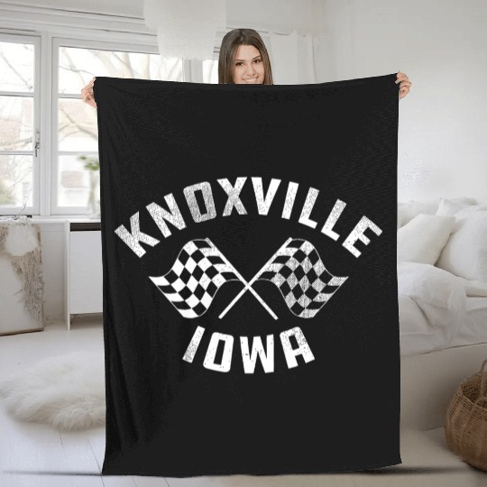 Knoxville Iowa Sprint Car Racing Dirt Track Racing Fleece Blankets