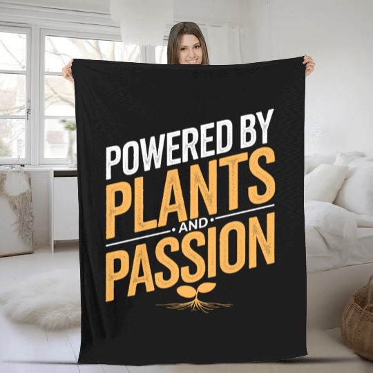 Powered By Plants And Passion Vegan Vegetarian Fleece Blankets