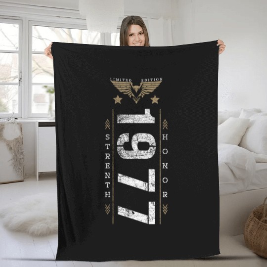 Limited Edition 1977 Strength and Honor Birthday Fleece Blankets