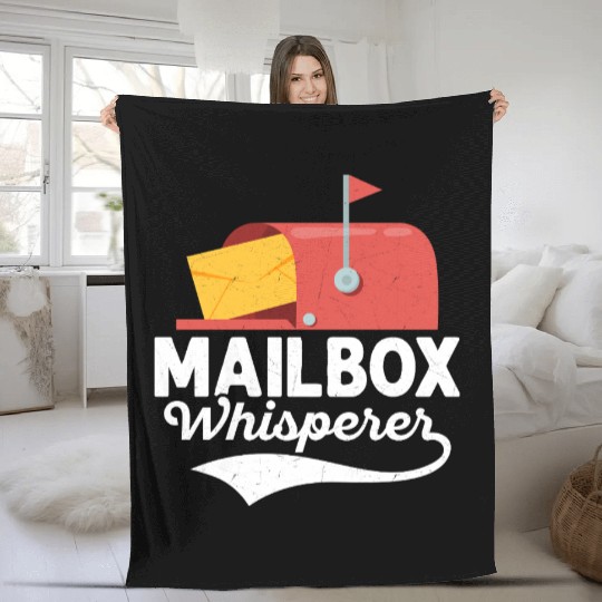 Mailbox Whisperer Mailman Postal Worker Fleece Blankets