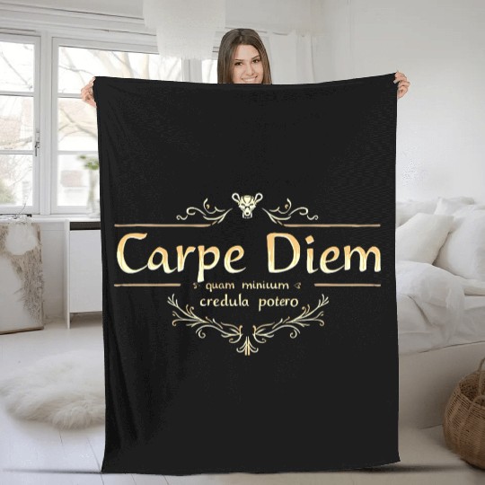 Carpe Diem Classic Latin Wisdom Fleece Blankets