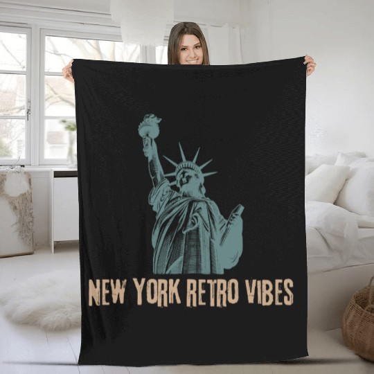 “New York Retro Vibes – Classic City Nostalgia” Fleece Blankets