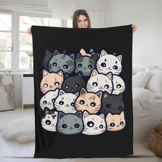 Cute Cat Pile: Adorable Kittens Stack Fleece Blankets