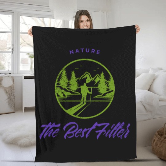 Hiking in nature to clear mind and body Fleece Blankets