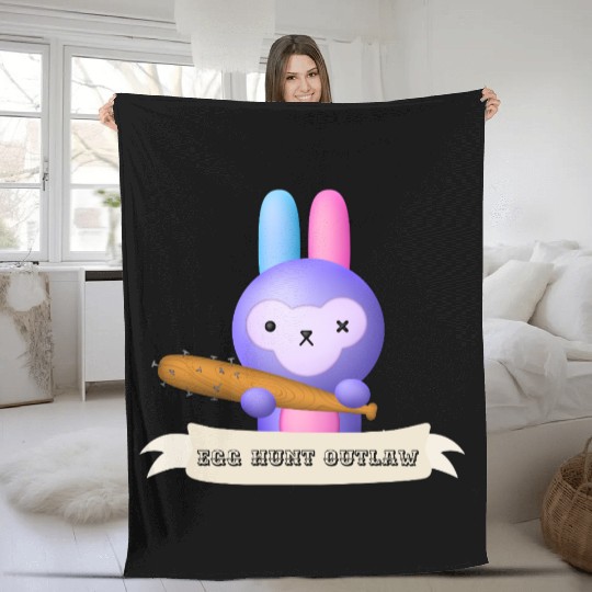 Egg Hunt Outlaw Easter Fleece Blankets
