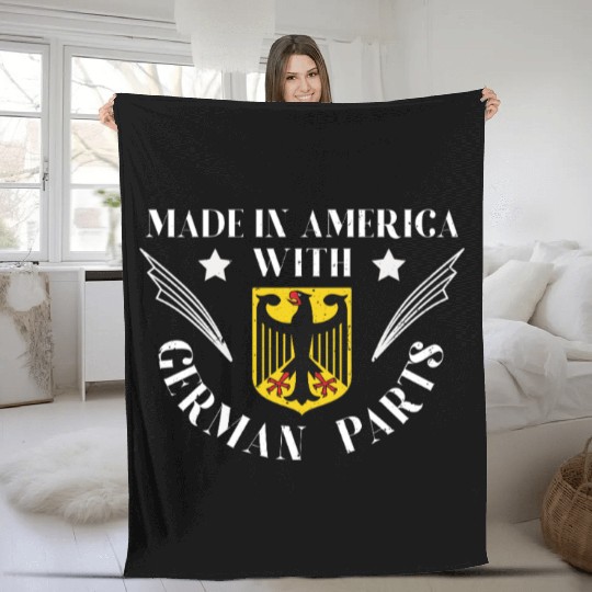 Made In America With German Parts US USA Fleece Blankets