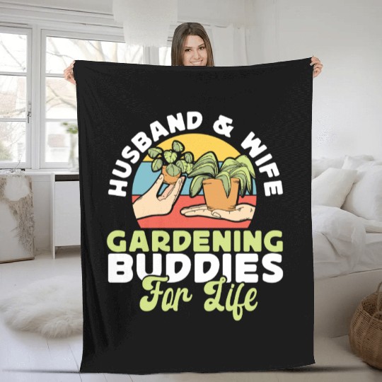 Plant Lover Gardening Husband Wife Fleece Blankets