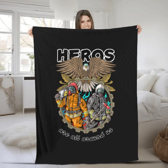 Brave Heroes – Firefighter Tribute Art Fleece Blankets