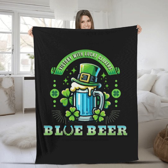 Blue Beer Fleece Blankets
