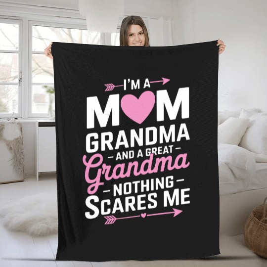 A Mom Grandma Great Me Mothers Day Gifts Fleece Blankets