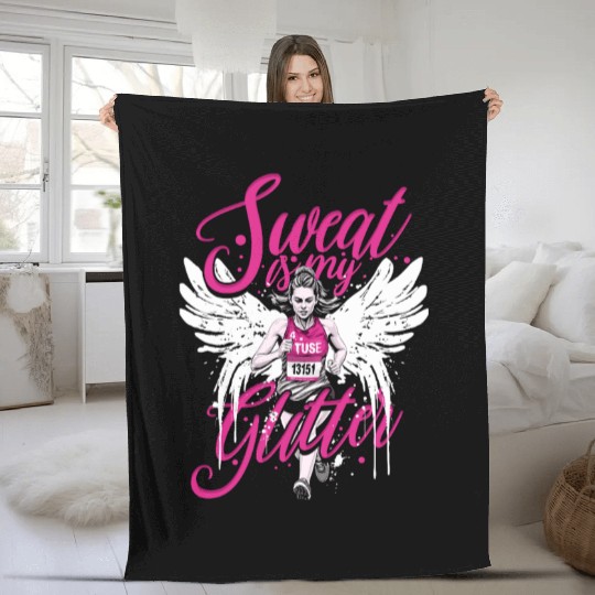Marathon Marathoner Running Fleece Blankets
