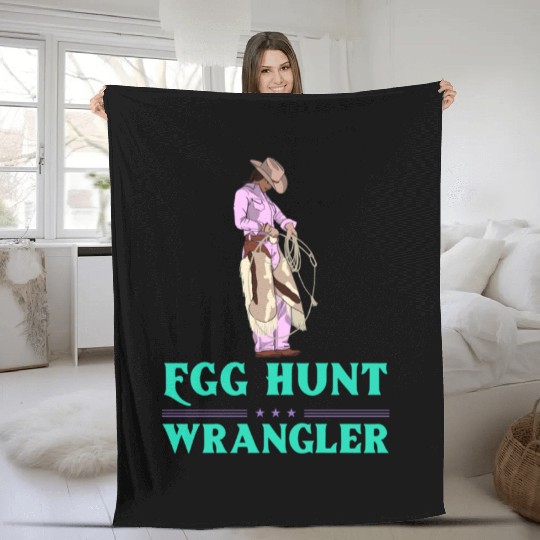 Egg Hunt Wrangler Easter Fleece Blankets