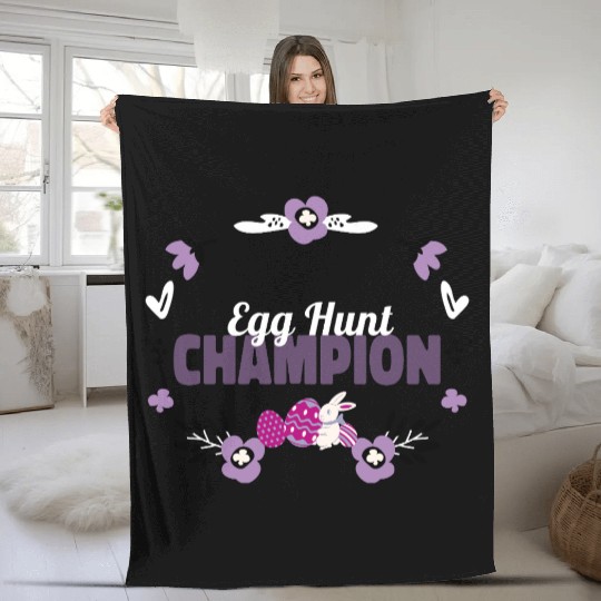 Egg Hunt Champion Easter Fleece Blankets