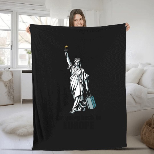 Funny Statue of Liberty USA America Sarcasm Fleece Blankets