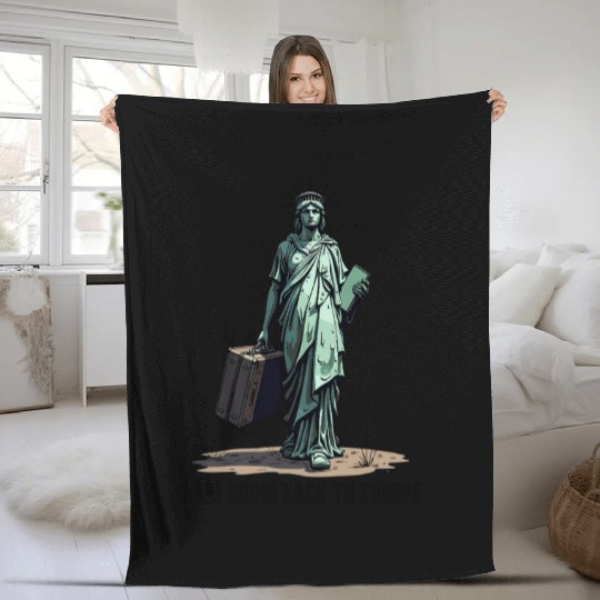 Funny Statue of Liberty USA America Sarcasm Fleece Blankets