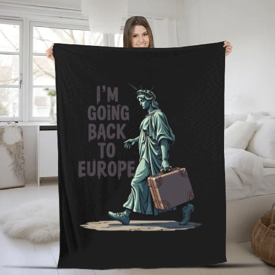 Funny Statue of Liberty USA America Sarcasm Fleece Blankets