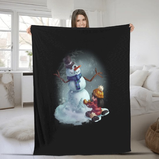 snowman Fleece Blankets