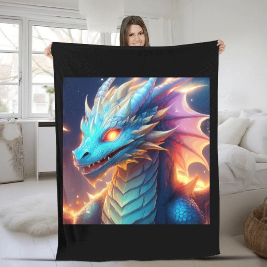 Celestial dragon Fleece Blankets