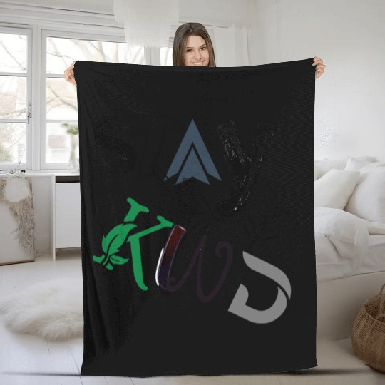 Stay Kind - Unique Artistic Typography Design Fleece Blankets
