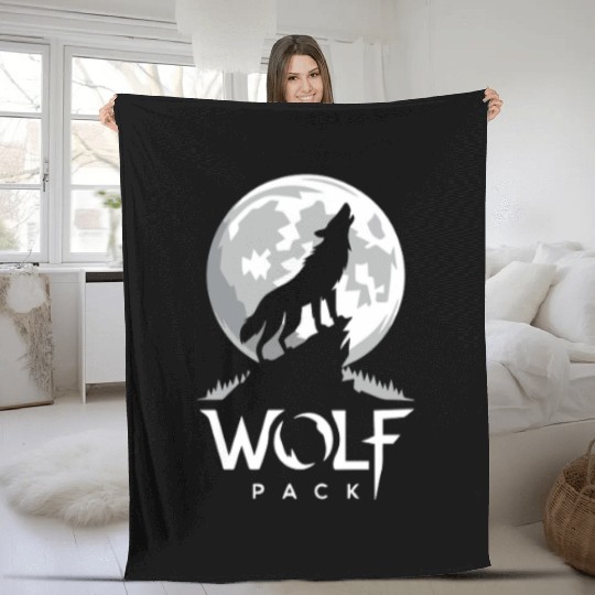 Wolf Pack Moon Howl Fleece Blankets