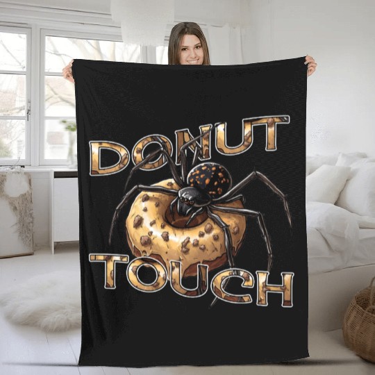 Donut Spider Funny Pun Fleece Blankets