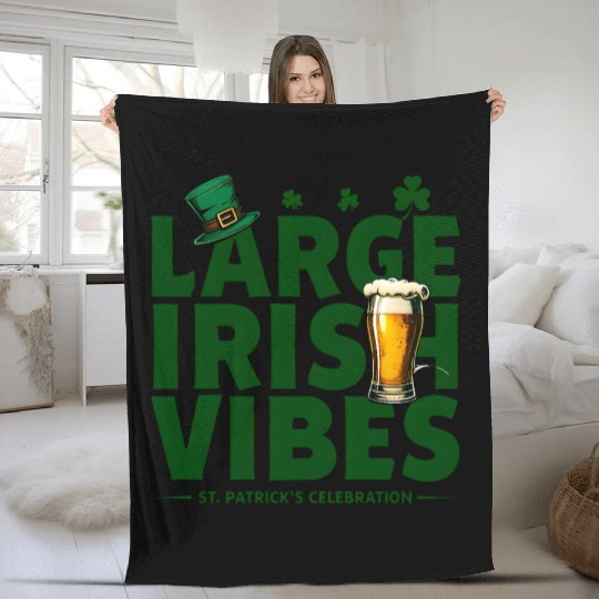 Bold Typography Celebrating St Patrick s Day Fleece Blankets