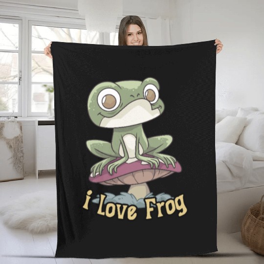 i love frog Fleece Blankets