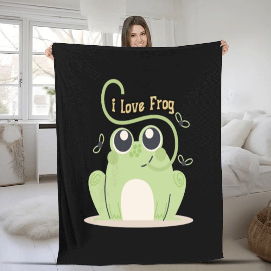 i love frog Fleece Blankets
