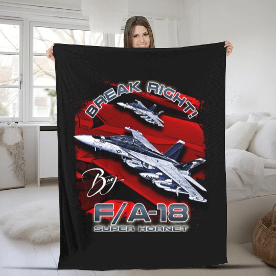 F/A18 Super Hornet Us Air Force Fighterjet Fleece Blankets