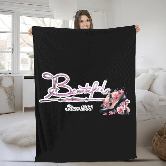 Beautiful since 1988 birthday typography Fleece Blankets