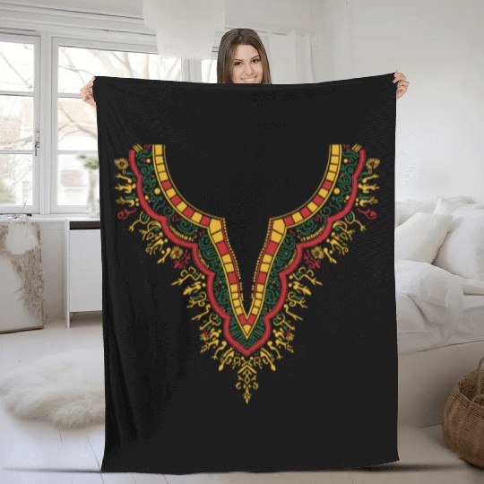 African Print Dashiki Kente Art Black History Mont Fleece Blankets
