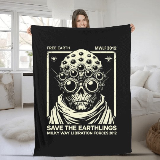 Spider Alien Fleece Blankets