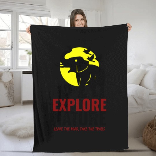 Explore Nature Elephant Squirrel Art Fleece Blankets