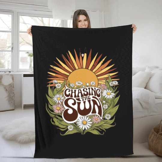 Chasing the Sun Sunflower Fleece Blankets