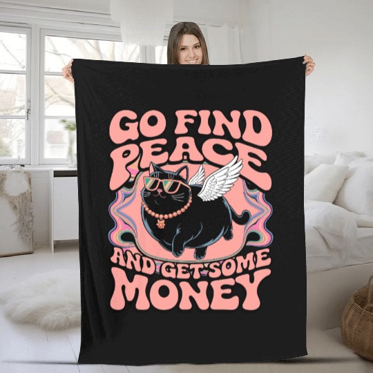 Peace & Money Fleece Blankets