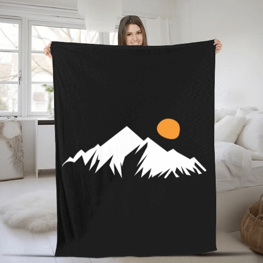 Mountain sun Fleece Blankets