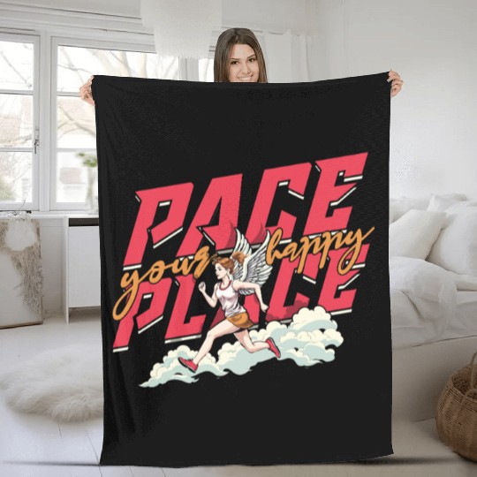 Marathon Marathoner Running Fleece Blankets