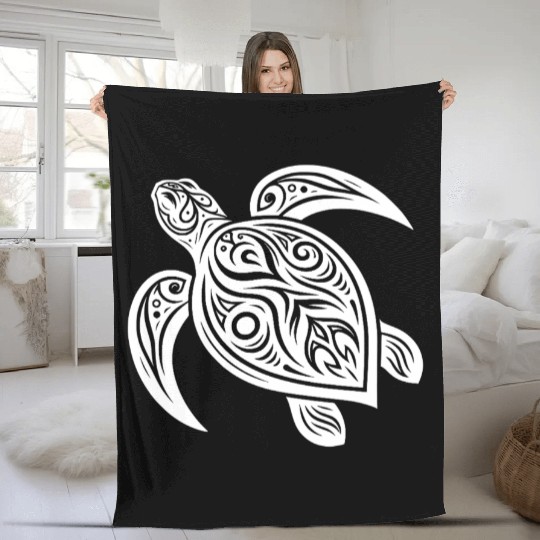 Turtle Magic Mystical Tribal Turtle Fleece Blankets