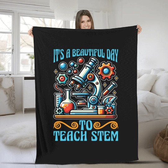 STEM Teacher It's A Beautiful Day Computer Science Fleece Blankets
